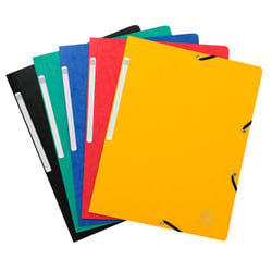 Chemise à élastique sans rabat carte lustrée 400gm2 - A4 - Couleurs assorties - x 50 - Exacompta
