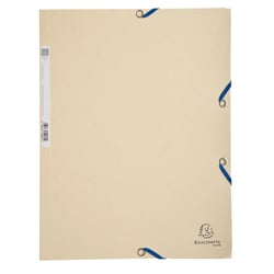 Chemise 3 rabats à élastiques carte lustrée 400g/m2 - A4 - Ivoire - x 25 - Exacompta