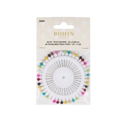 Epingles à tête nacrée couleurs assorties - 40 pcs