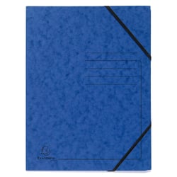 Chemise à élastique sans rabats carte lustrée 355gm2 - A4 - Bleu - x 25 - Exacompta
