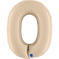 Ballon Géant Chiffre 0 Satin Cream (102 cm)