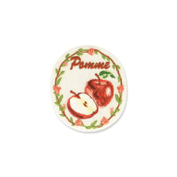 Lot de 3 écussons thermocollants pomme 5x6cm
