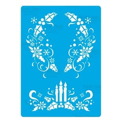 Pochoir plastique souple réutilisable 18,5 x 14,5 cm Fabrika Decoru BOUGIE NOEL 199