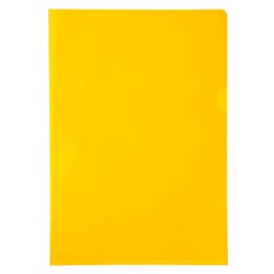 Etui carton de 100 pochettes coin PVC lisse haute résistance 13/100e - A4 - Jaune - Exacompta