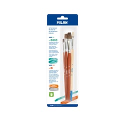 Blister 3 pinceaux plats série 121 nº 4, 10 et 16 + 1 pinceaux serie 524 nº 8