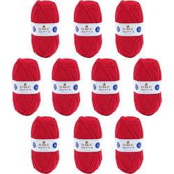 10 pelotes - 100% acrylique - Rouge - 977 - 50g - 140m - DMC - Knitty 4 - Tricot