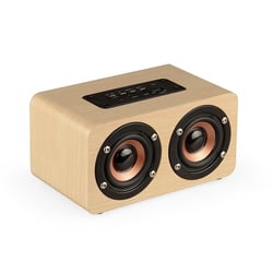 Enceinte Bluetooth Bois Son HD Puissante Autonomie Longue Batterie 1200mAh Jaune YONIS