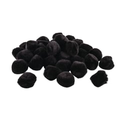 Pompons, noir, 25 mm, 35 pces