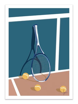 Affiche 30 x 40 cm - Raquette US Open - LPX Illustration