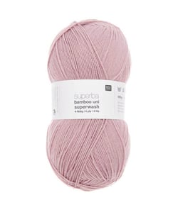 Pelote de laine à chaussettes à tricoter Superba bamboo UNI superwash - Rico Design Rose (008 - VIEUX ROSE)