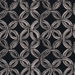 Tissu Crêpe de Viscose Circles abstraits sur fond Bleu marine