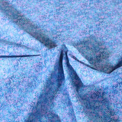 Tissu Popeline de Coton légère Esprit batik sur fond Bleu