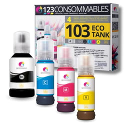 Pack compatible avec EPSON 103 ECOTANK 4 bouteilles d'encre - 123CONSOMMABLES