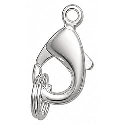 Fermoir carabinier avec anneau 13mm 1 pièces doré ou argenté - argenté