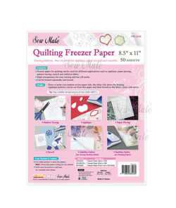 Quilting Freezer Paper – Papier de Quilting Réutilisable pour Gabarits et Appliqués Blanc