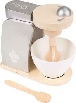 Mamabrum Jeu d'Imitation Robot Pâtissier en Bois pour Enfants - Pétrin avec Fouet, Bol & une Spatule Petits Chefs 20 * 19 * 13,5 cm