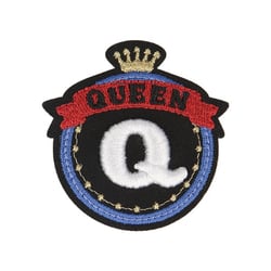 Lot de 3 écussons thermocollants badge royal Q Queen 5cm