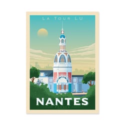 Affiche 30x40 cm - Nantes La Tour Lu - Olahoop Travel Posters