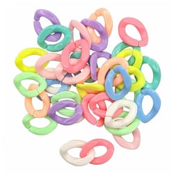 MégaCréa DIY - Perles chaînons pastel 1,6 x 2,2 cm 36 pièces