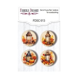 4 badges métal décoration embelissment scrapbooking Fabrika Décoru BRIGHT AUTUMN 613
