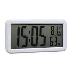 Avizar Réveil Digital Moderne avec Thermomètre et Hygromètre 3V Design Minimaliste Blanc