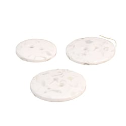 Lot de 3 boutons rond bouteilles recyclées 2 trous blanc