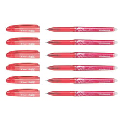 Lot de 6 stylos roller FriXion Point 0,5 mm rouge