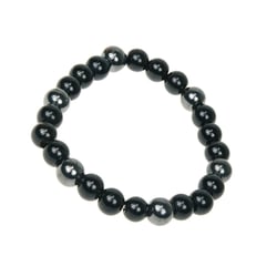 Bracelet Onyx et Hématite Perles rondes 8 mm - Omsaé