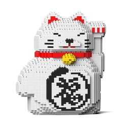 Chat porte-bonheur Maneki Neko n°2 blanc Taille standard | JEKCA | 14 ans et +