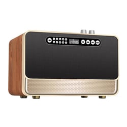 Enceinte Bluetooth Dorée Haute Fidélité Effet Bois 30W Avec Mode Multiples Connexions YONIS