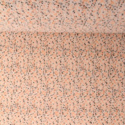 Tissu Fausse fourrure Mouton Toundra moucheté Orange et Noir sur fond Beige