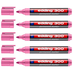Lot de 5 marqueurs permanents pointe ronde 1,5-3 mm - EDDING - Rose - 300