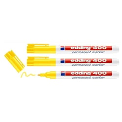 Lot de 3 marqueurs permanents - EDDING - Pointe fine - Jaune