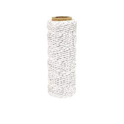 MégaCréa DIY - Ficelle Cordelette en coton Bicolore argenté et blanc 2 mm x 30 m