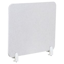 Séparateur de Bureau Blanc Cassé en PET Acoustique Recouvert de Tissu 72 x 50 cm avec Pinces de Fixation