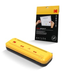 KODAK Plastifieuse A4 KD-LMVC + 10 Pochettes Réutilisables A4 200 Microns – 2 Rouleaux, 25cm/min, Chauffe 4-5 min – Pour documents durables, maison, école, bureau