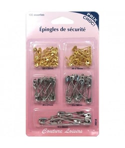 Épingles de sûreté et épingles à nourrice assortiment X 100 - Distrifil