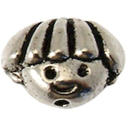 MégaCréa - Perle métal garçon 12x9 mm Argenté (10 pièces)