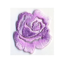 Ecusson thermocollant petite rose parme 3cmx3.5cm