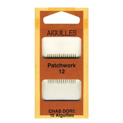 15 aiguilles chas doré pour patchwork taille 12