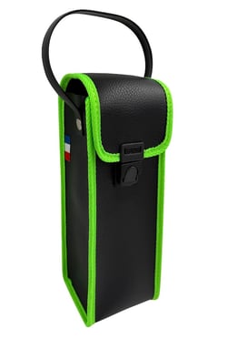 Sacoche souple pvc Noire-Verte pour 3 boules de pétanque et cochonnet avec poignée en Jaftex - Maroquinor