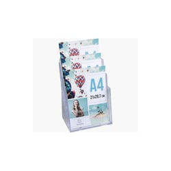 DISTRIBUTEUR DE PROSPECTUS 3 COMPARTIMENTS A4 - CRISTAL