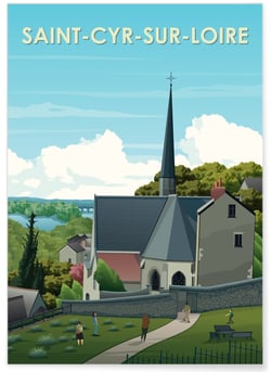 Affiche ville Saint-Cyr-sur-Loire | A3 : 29,7x42cm