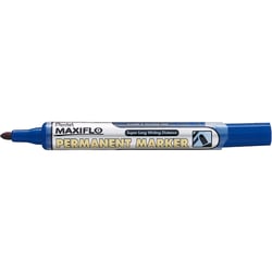 Lot de 12 marqueurs permanents - PENTEL - MAXIFLO NLF50 - Pointe conique 2 mm - Bleu