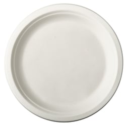 12 Assiettes en Canne à Sucre - Blanc