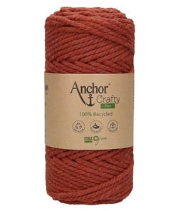 Corde de Coton Recyclé Macramé Anchor Crafty Fine - 250gr - Anchor 116 Rouge (Brique)
