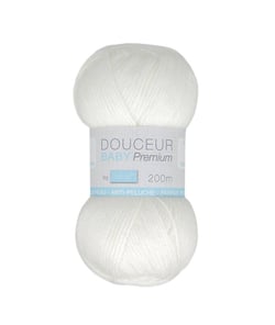 Fil à tricoter Douceur Baby Premium - Trimits : Idéal pour les Tricots de Bébé 101 Blanc