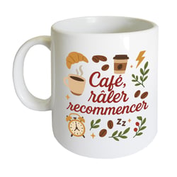 Mug café râler recommencer 350 ml