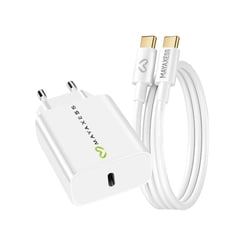Mayaxess Chargeur Secteur pour Galaxy A56 20W + Câble USB-C 1m Blanc