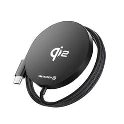 Swissten Chargeur Magnétique Qi2 MagSafe 15W avec Câble 1,5m Noir
